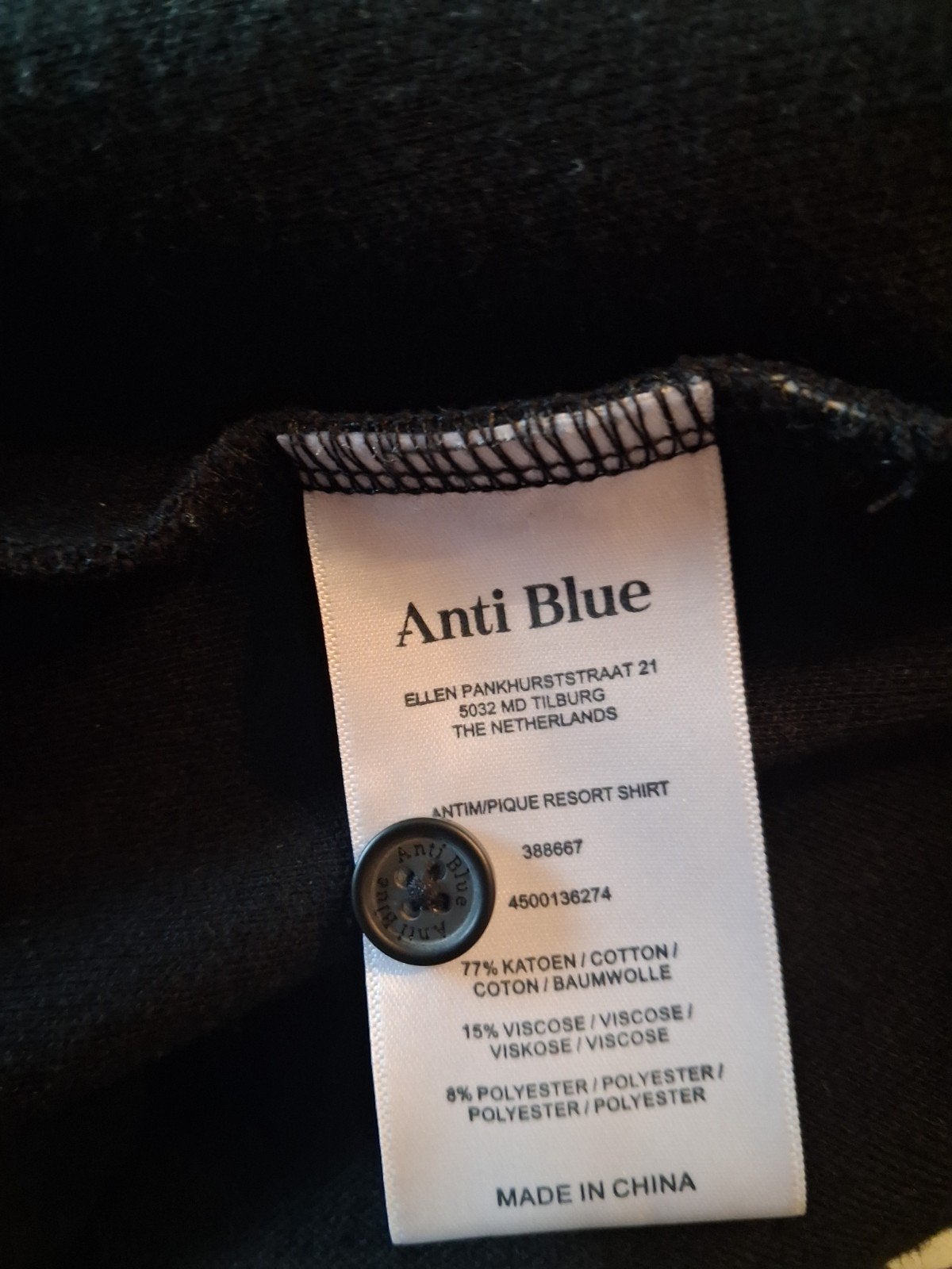 ANTI BLEU ZWART OVERHEMD MAAT S, Halswijdte 38 (S) of kleiner, Zwart, Ophalen of Verzenden, Zo goed als nieuw