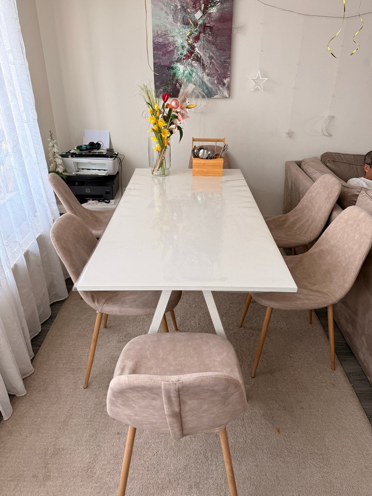 Eettafel / Bureau 80x160 cm - Wit, Overige materialen, Gebruikt, 100 tot 150 cm, Vier personen