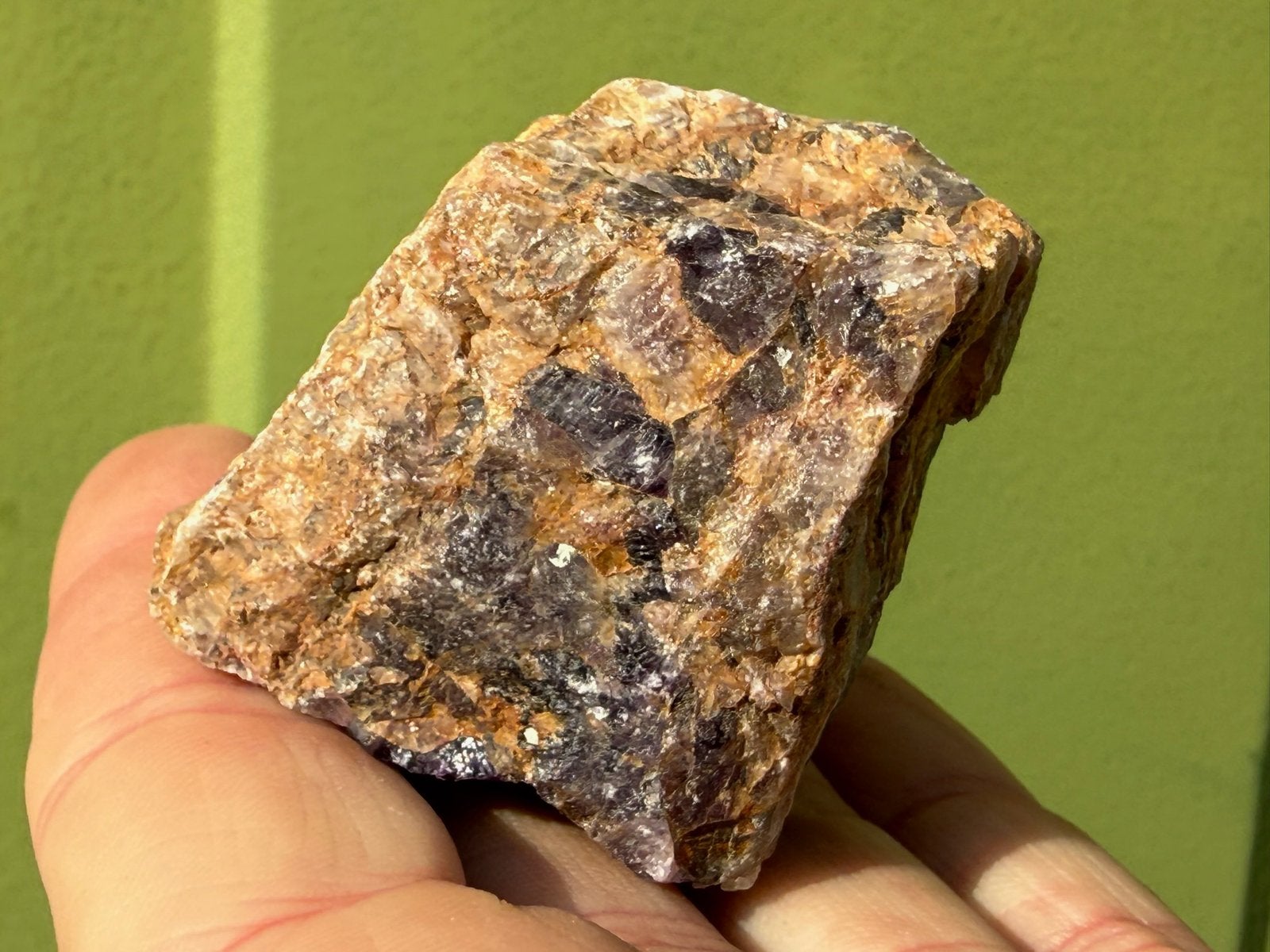 natuurlijk Amazez - Azeztuliet met Amethist - ruw mineralen, Ophalen of Verzenden, Mineraal