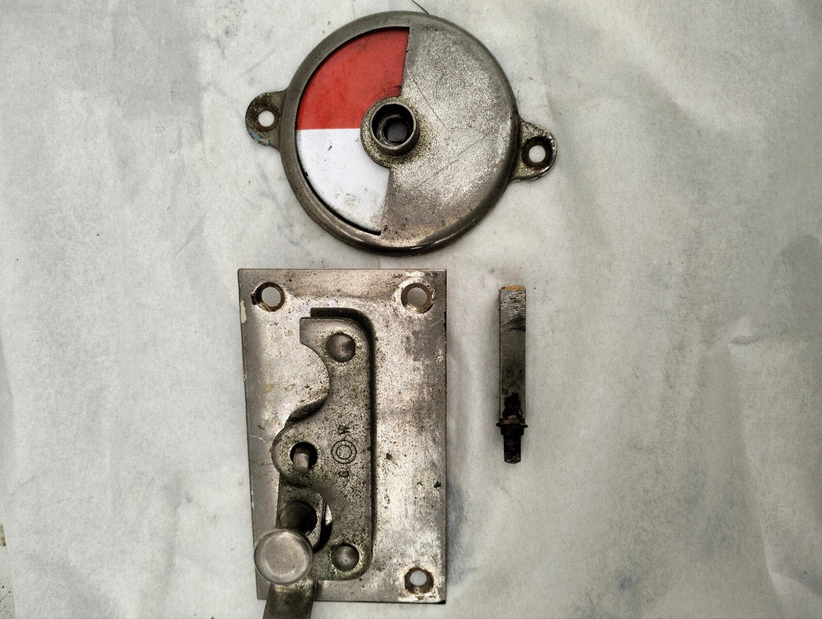 Vintage toilet slot - Rood/Wit Signaal, Antiek en Kunst, Ophalen of Verzenden