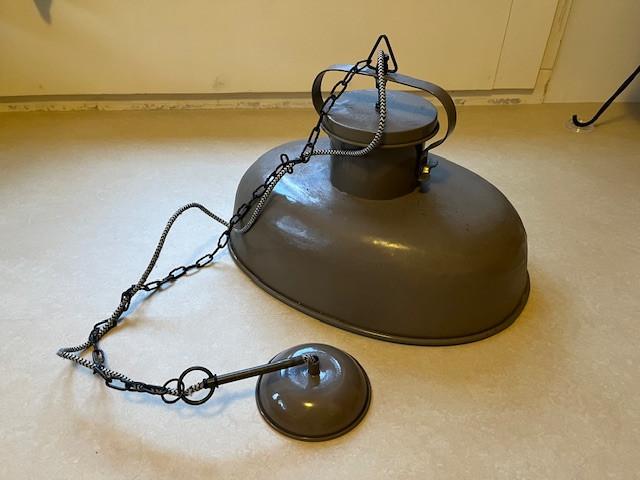 Industriële hanglamp, Huis en Inrichting, Lampen | Hanglampen, Ophalen, Gebruikt, Stof, Minder dan 50 cm