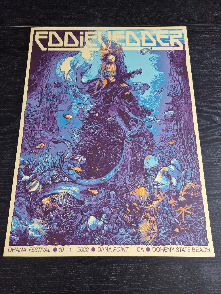 Eddie Vedder - Ohana 2022 - Poster, Rechthoekig Staand, Nieuw, Ophalen of Verzenden, A1 t/m A3