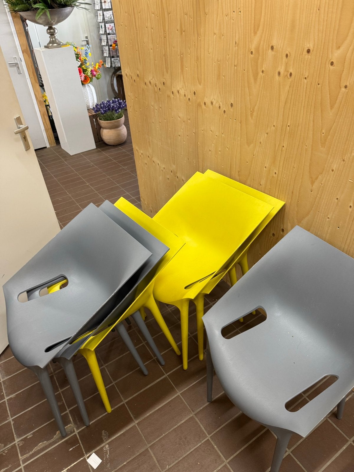 6 DR.YES Kartell stoelen, Ophalen, Gebruikt, Grijs, Vijf, Zes of meer stoelen