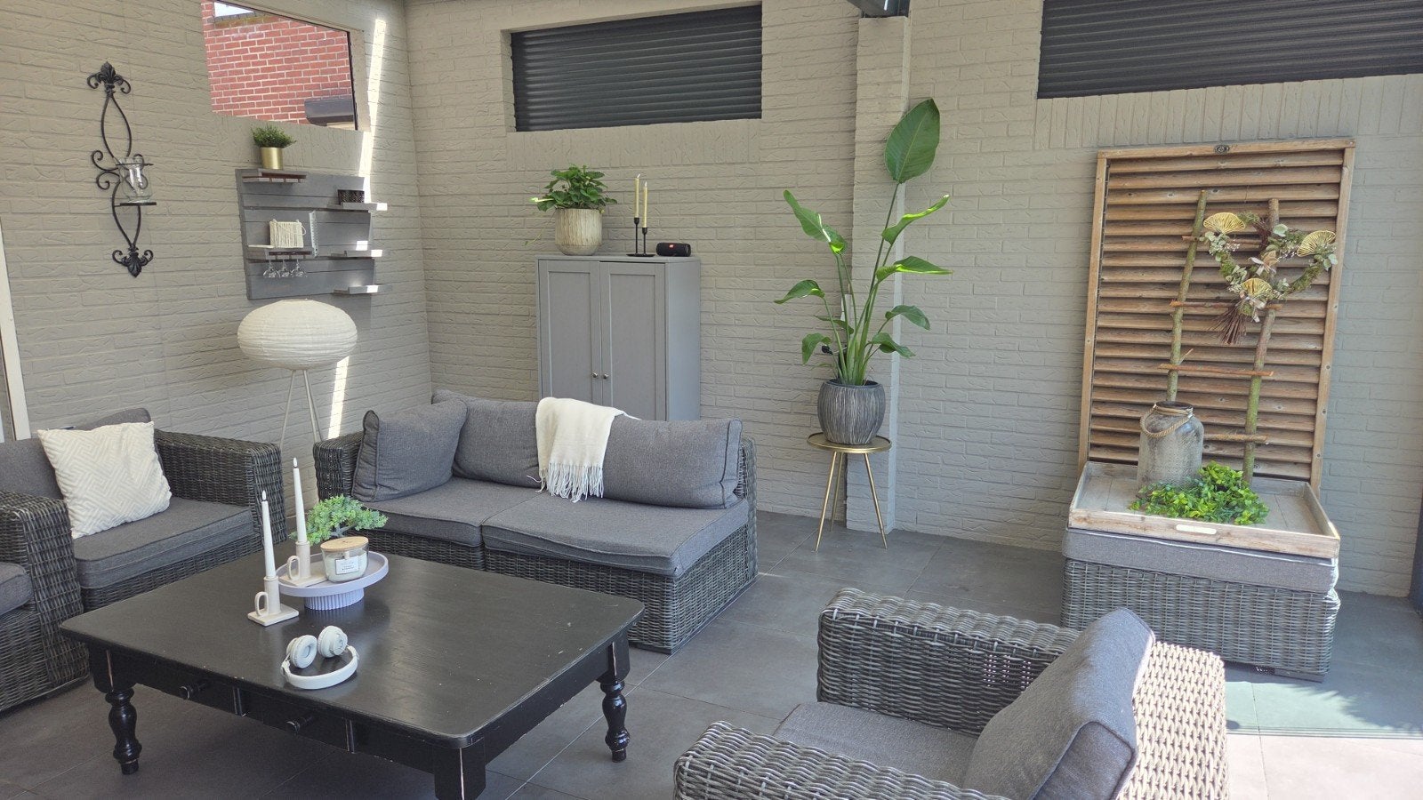 prachtig stevig loungeset 7 persoons met hocker en 2 stoelen, Tuin en Terras, Ophalen, Gebruikt, Hocker, Loungeset