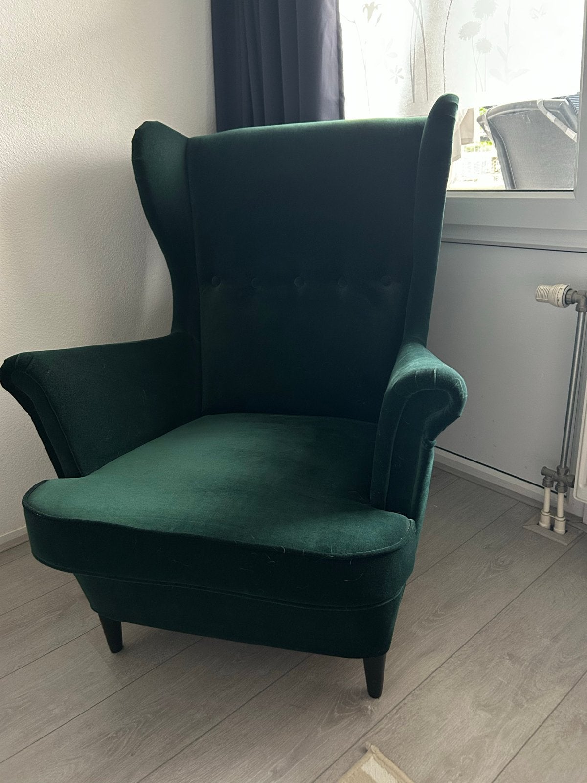 Mooie donkergroene Ikea stoel met lichte gebruikssporen, Huis en Inrichting, Stoelen, Ophalen, Overige kleuren, Zo goed als nieuw