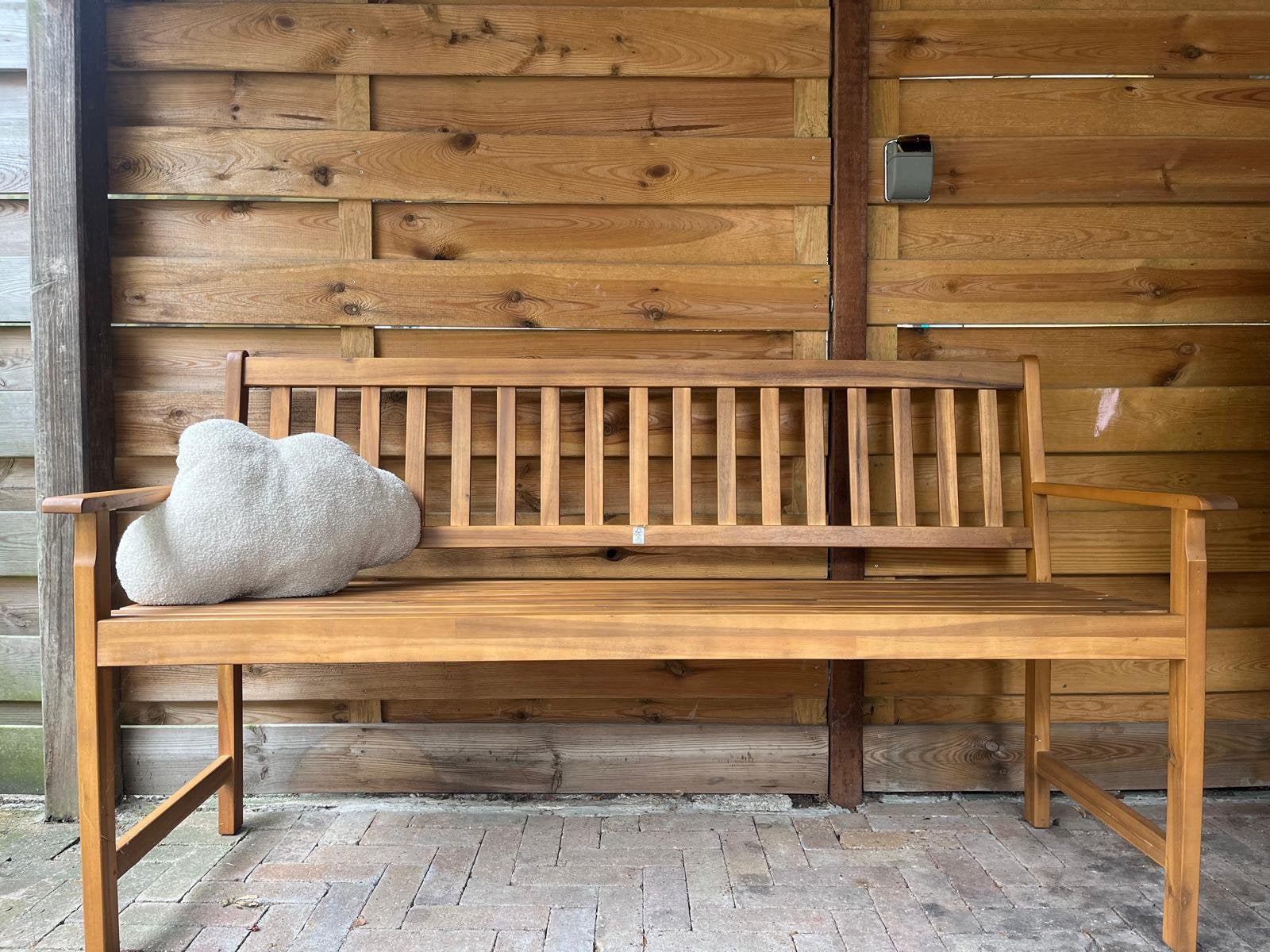Tuinbank acacia hout, van karwei, Tuin en Terras, Ophalen, Zo goed als nieuw, Hout
