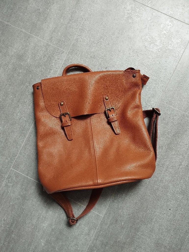Italiaanse designer leren damesrugtas, Ophalen of Verzenden, Nieuw, Overige kleuren, Handtas