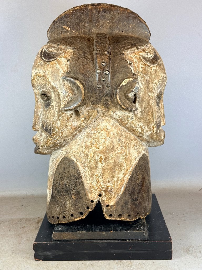 260738 - Afrikaans Ngontang Fang Janus Helm Masker - Gabon, Ophalen of Verzenden
