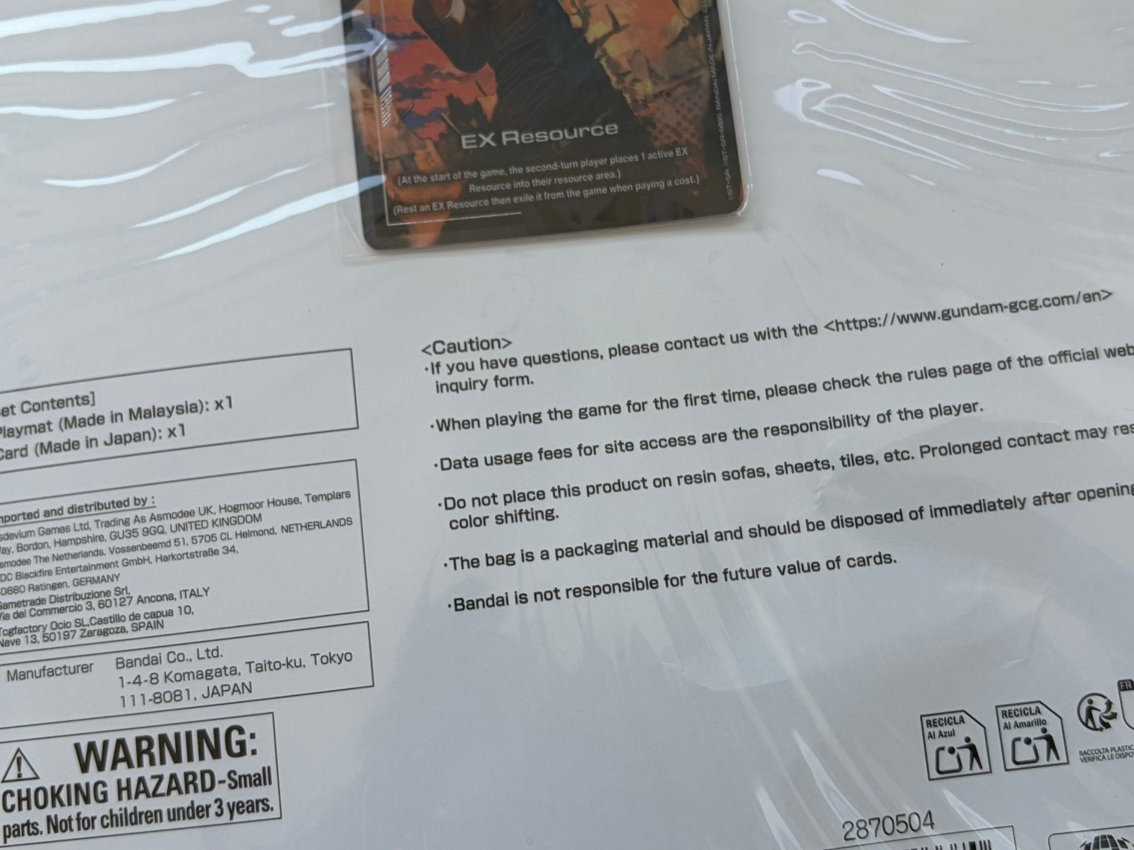 Playmat Gundam 00 Official & EX Resource Card EXRP015 promo, Ophalen of Verzenden