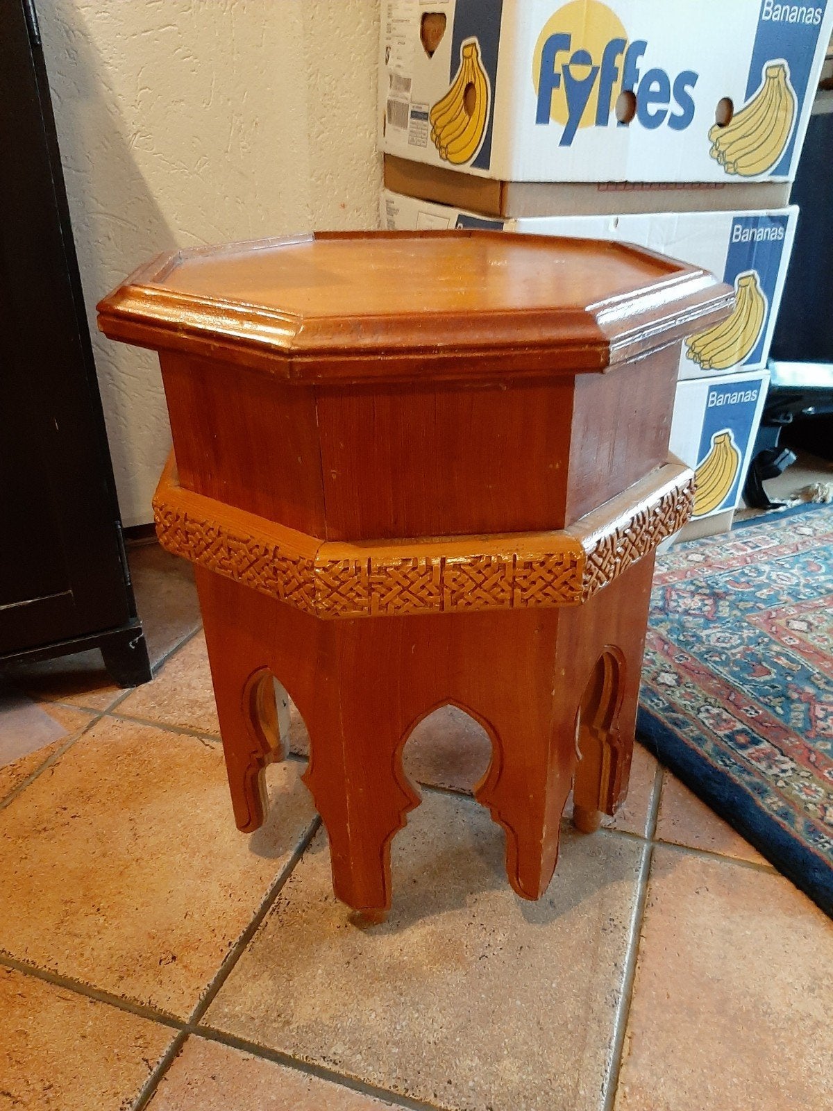 Set van 2 Marokkaanse 8-hoekige bijzettafels, Ophalen, Hout, Gebruikt, Oosters