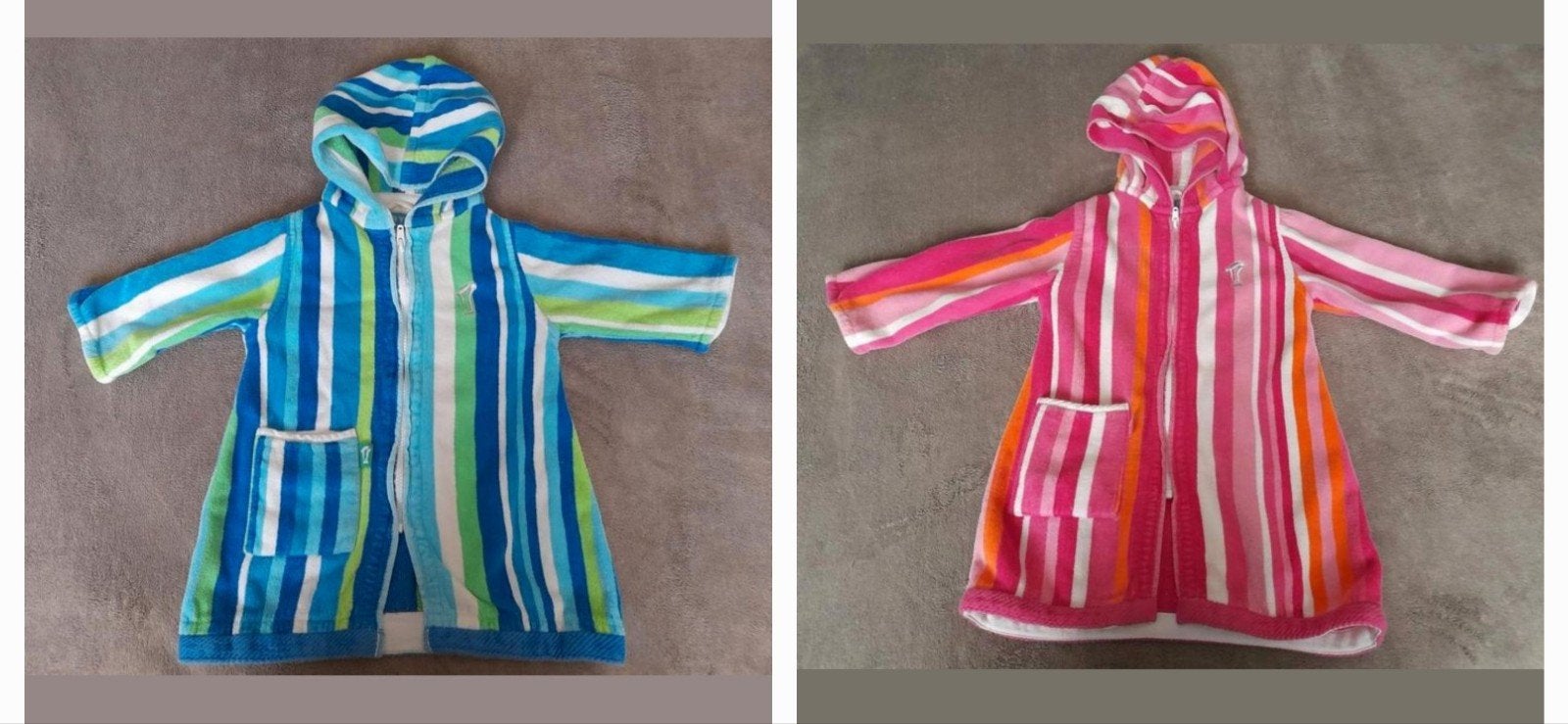 2x Terry Rich badstof strandponcho met rits en capuchon, Ophalen of Verzenden, Zo goed als nieuw, Terry Rich, Jongetje of Meisje