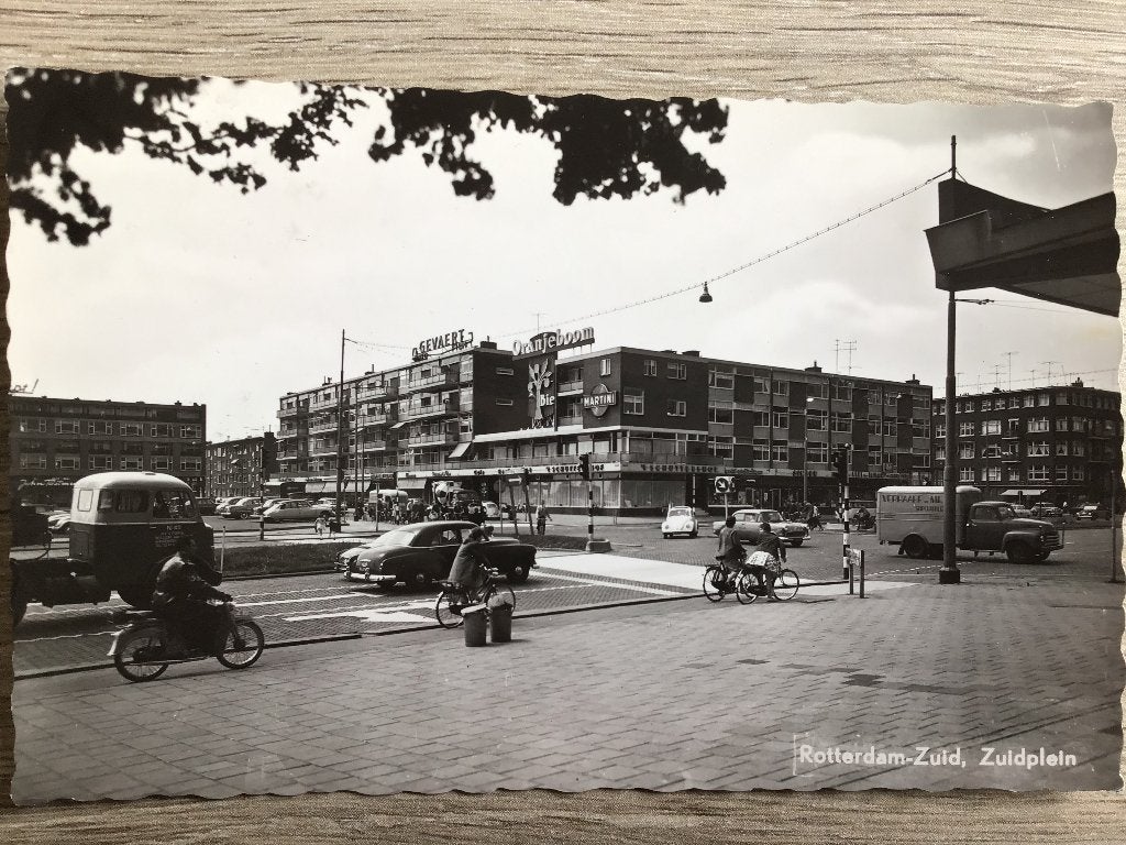 Oude ansichtkaart Rotterdam-Zuid, Zuidplein (1961), Ophalen of Verzenden, 1960 tot 1980, Gelopen, Zuid-Holland