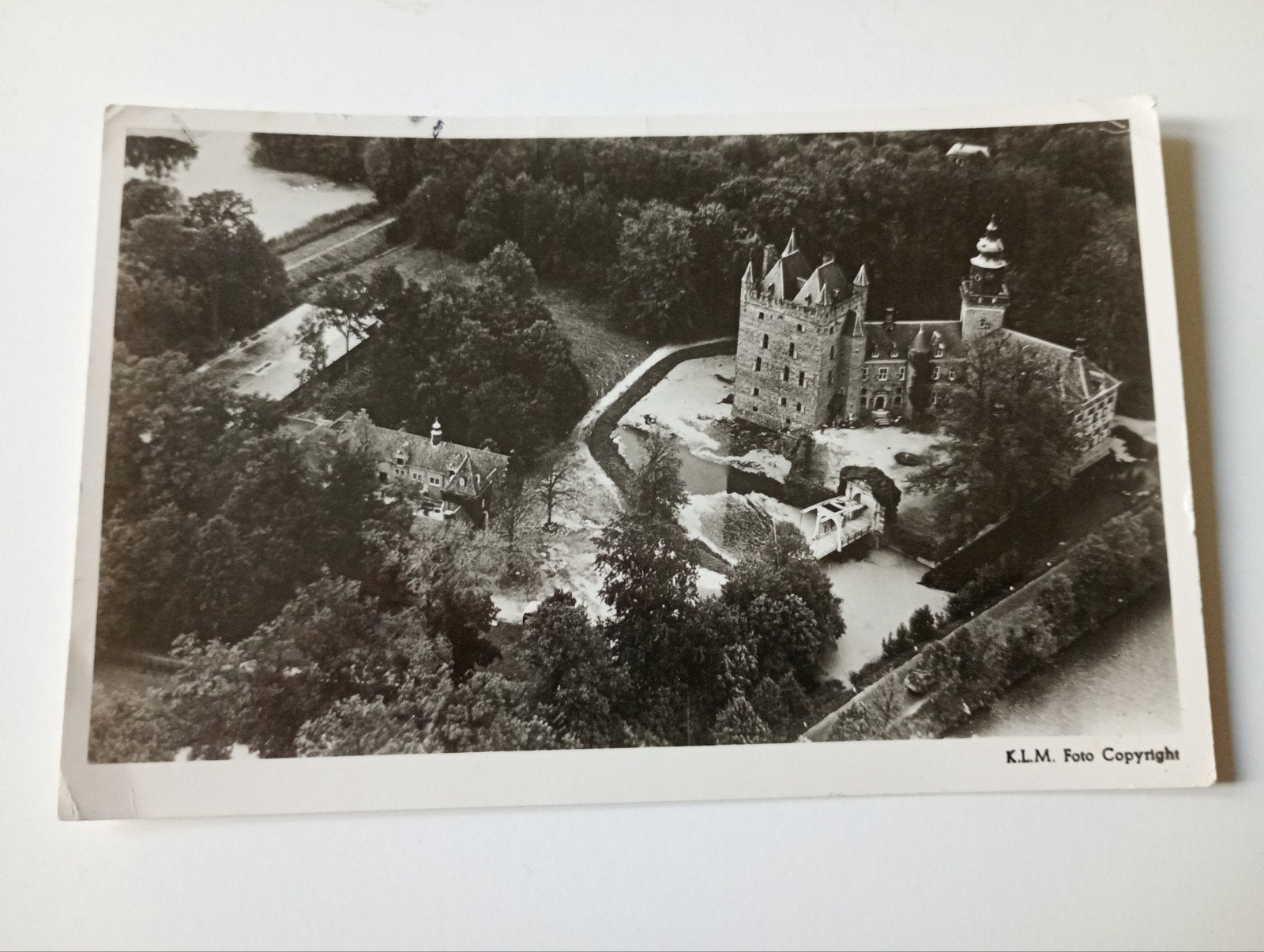 Breukelen Kasteel Nijenrode KLM Luchtopname 1951, Ophalen of Verzenden, 1940 tot 1960, Gelopen, Utrecht
