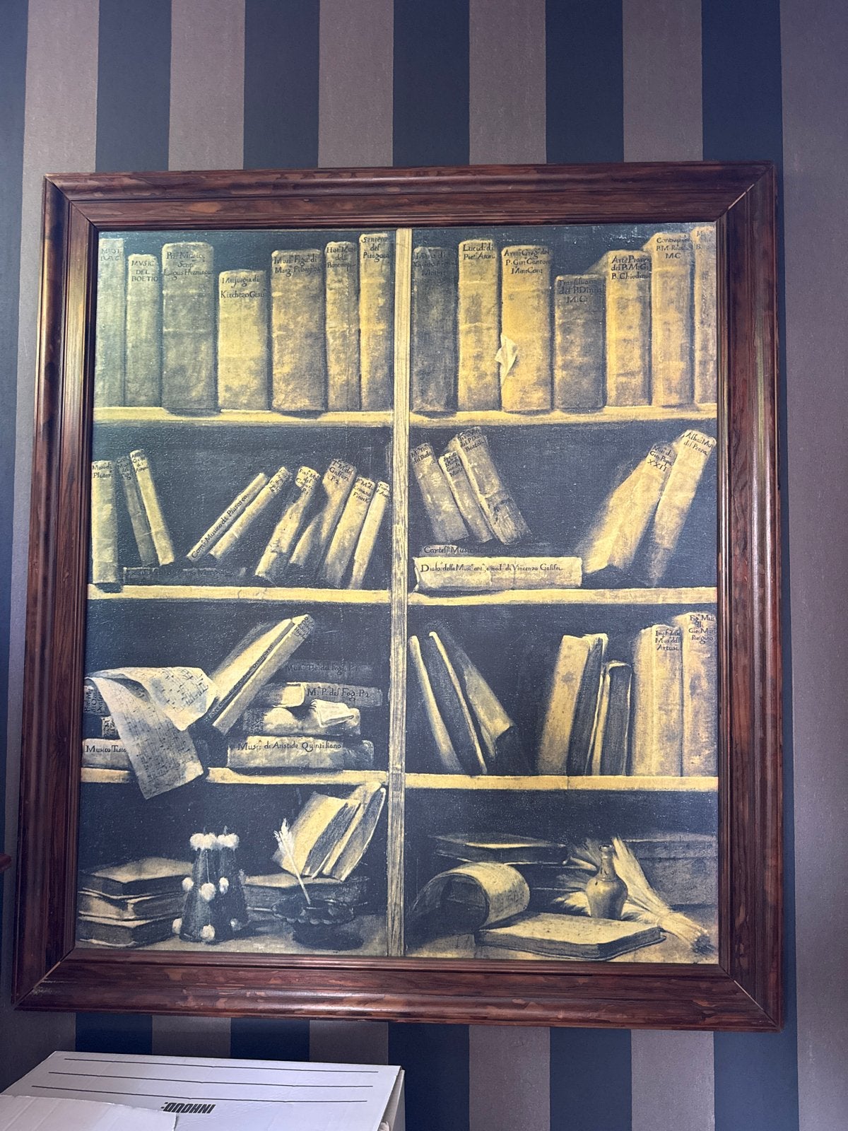 Schilderij boekenplank 109x122 cm gratis ophalen, Ophalen, Gebruikt, Schilderij, 100 tot 125 cm