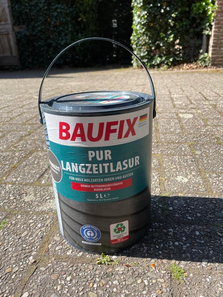 Ongebruikte Anthraciet Beits voor Buiten - 5 Liter, 5 tot 10 liter, Nieuw, Beits, Ophalen of Verzenden