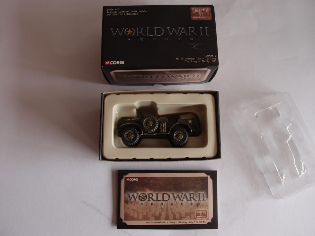Oude Corgi WC 56 Command Car Jeep in Box, 1/43, uit 2003, Hobby en Vrije tijd, Modelauto's | 1:43, Ophalen of Verzenden, Zo goed als nieuw