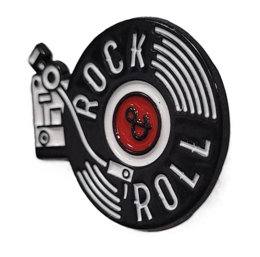 Rock and Roll vinyl plaat pin van metaal speldje pins, Info@deconoord.nl, Deco Noord, Nieuw, Ophalen of Verzenden