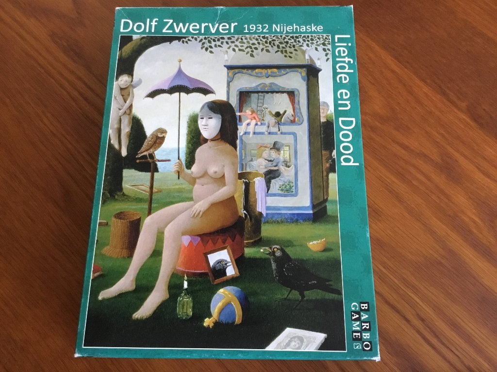 Dolf Zwerver Liefde en Dood Kunst Puzzel 1000 stukjes, Ophalen of Verzenden, 500 t/m 1500 stukjes, Gebruikt, Legpuzzel