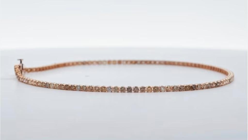 Armband 18k geel goud met natuurlijke diamanten, Ophalen of Verzenden, Zo goed als nieuw, Goud