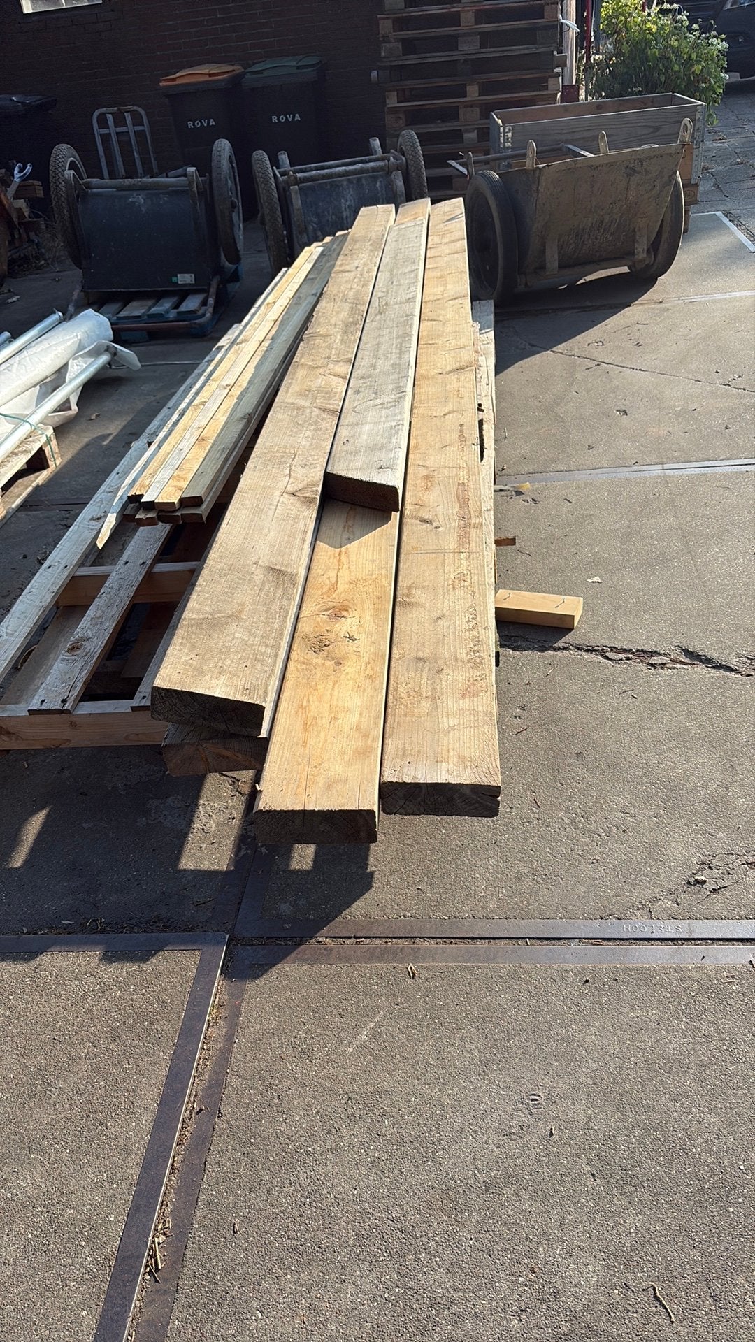 Houten balkens, Ophalen, Zo goed als nieuw, Minder dan 180 cm, Planken