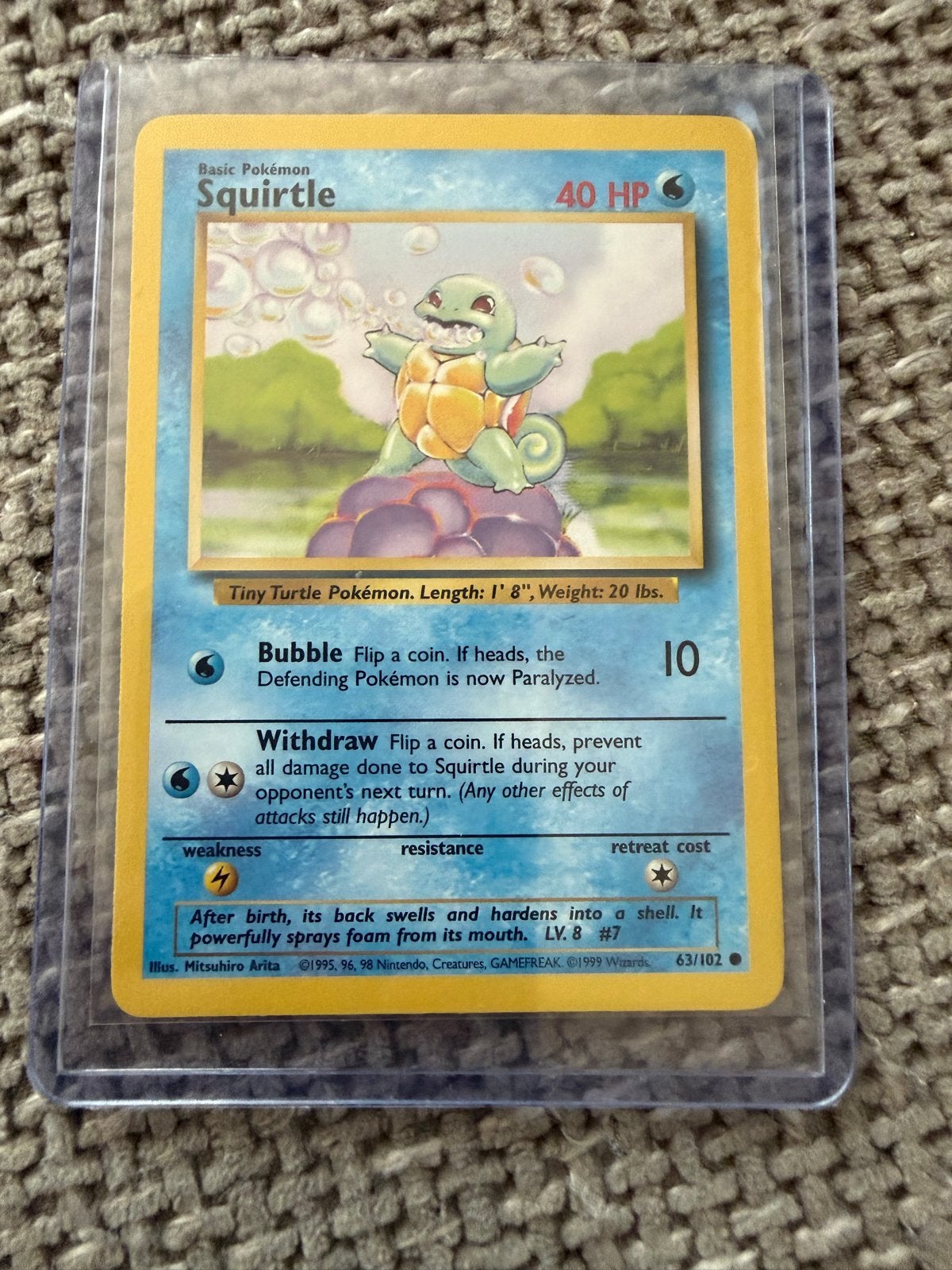 Squirtle (Base Set 63/102), Ophalen of Verzenden, Gebruikt, Losse kaart