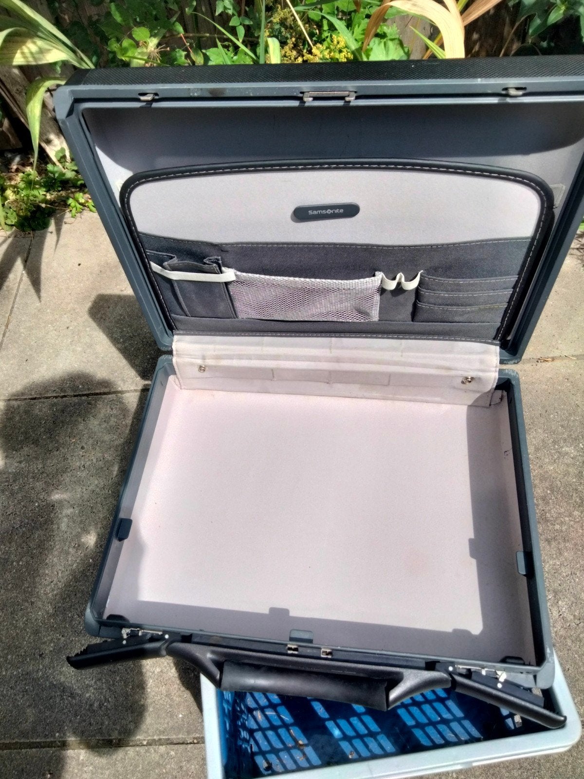 Samsonite aktetas/laptoptas met cijferslot, 40 tot 60 cm, Gebruikt, Grijs, 35 tot 55 cm