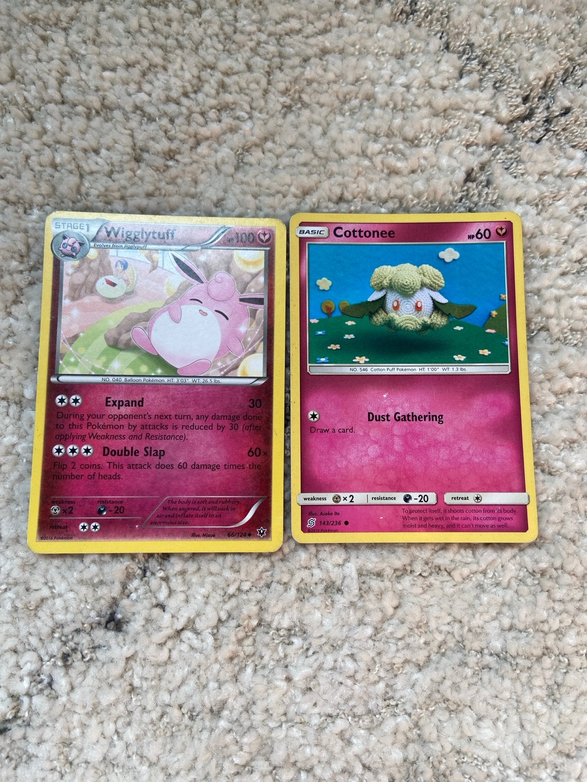 Pokémon Kaarten: Wigglytuff en Cottonee, Ophalen of Verzenden, Nieuw, Meerdere kaarten