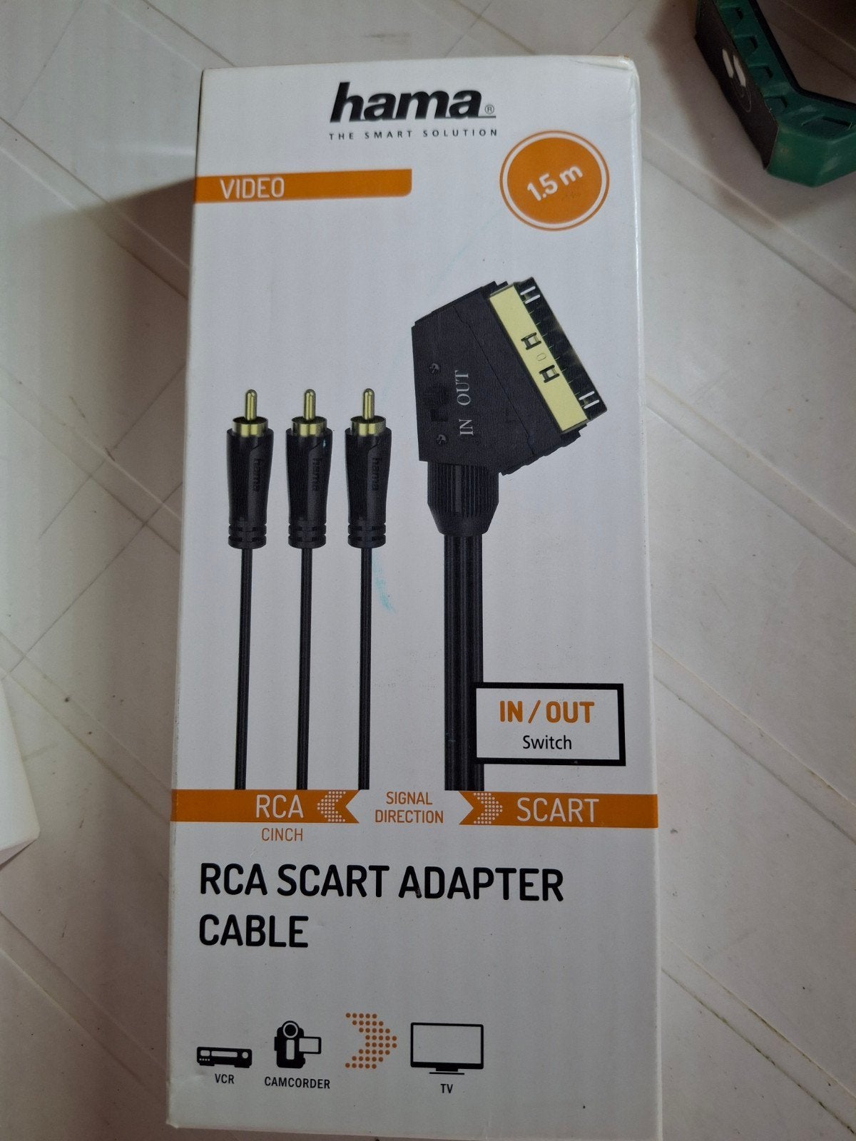 Hama RCA SCART Adapter Kabel 1.5m - Nieuw, Audio, Tv en Foto, Audiokabels en Televisiekabels, Ophalen, Nieuw, Minder dan 2 meter