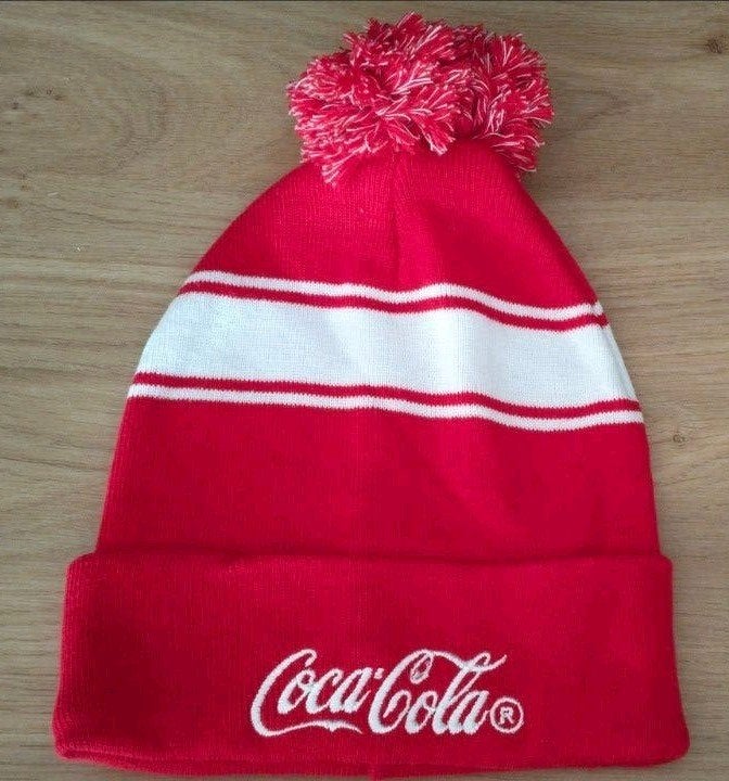 100 % katoen Coca-Cola Muts met Pompon-Beanie, Kleding | Heren, Verzenden, Nieuw, Overige maten, Coca Cola