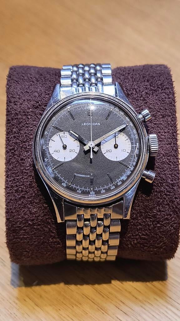 Leonidas Chronograaf Heuer Pre-Carrera reverse panda dial, Ophalen of Verzenden, Overige merken