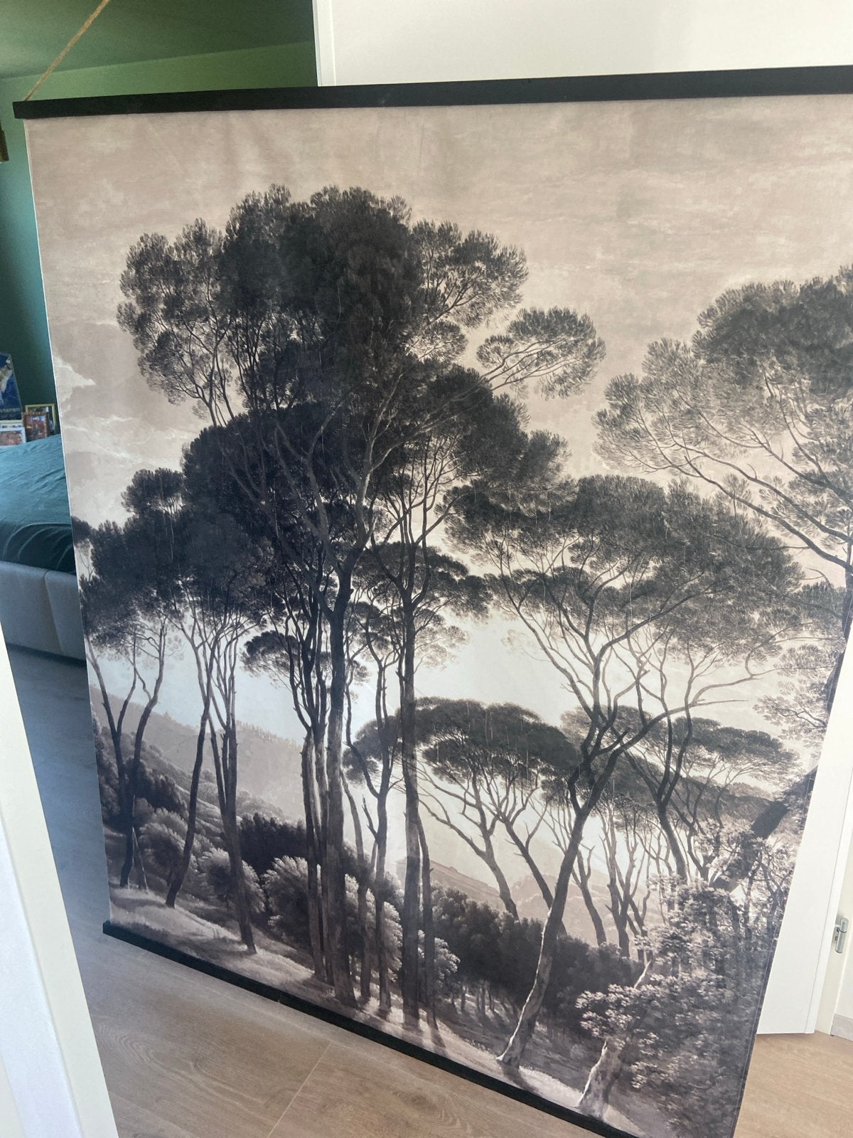 HKliving doek bos - wandkleed bomen 1.40 x 1.40, Meerkleurig, Ophalen of Verzenden, Zo goed als nieuw, Met ophangsysteem