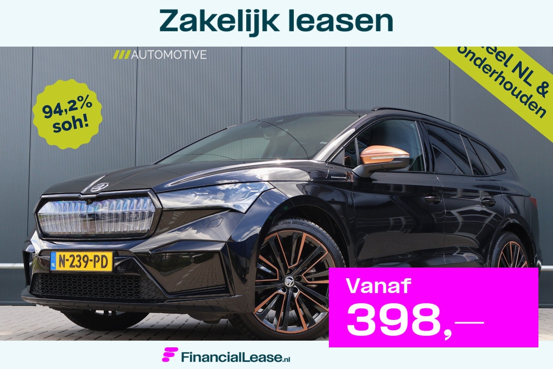 Skoda Enyaq iV 60 Founders Edition Black 94,2% soh! | Sportl, Automaat, Achterwielaandrijving, Gebruikt, Huisgarantie