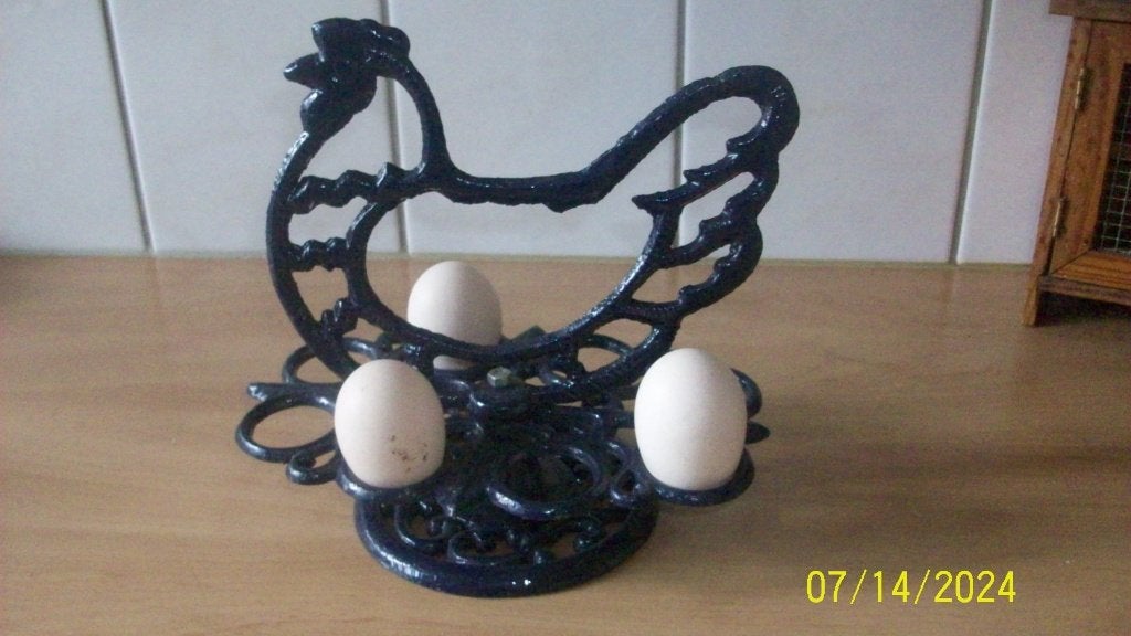 Decoratieve eierhouder in de vorm van een Kip, Ophalen of Verzenden, Zo goed als nieuw, Metaal, Overige merken