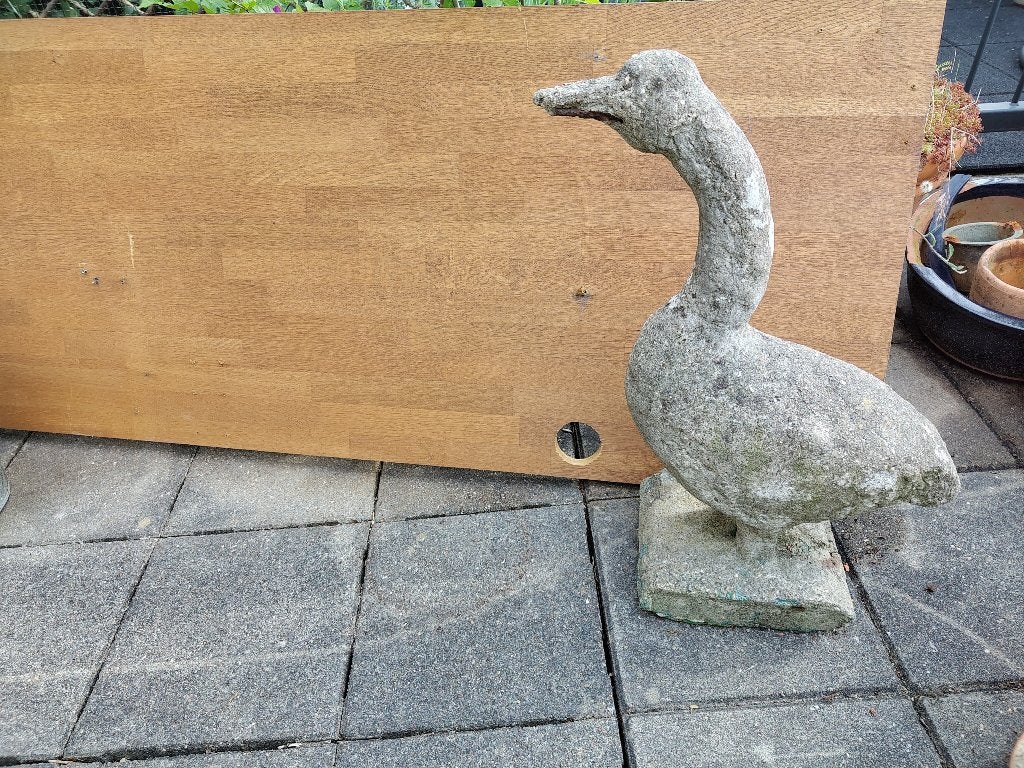 Vintage decoratieve gans, Tuin en Terras, Ophalen, Gebruikt, Beton, Dierenbeeld