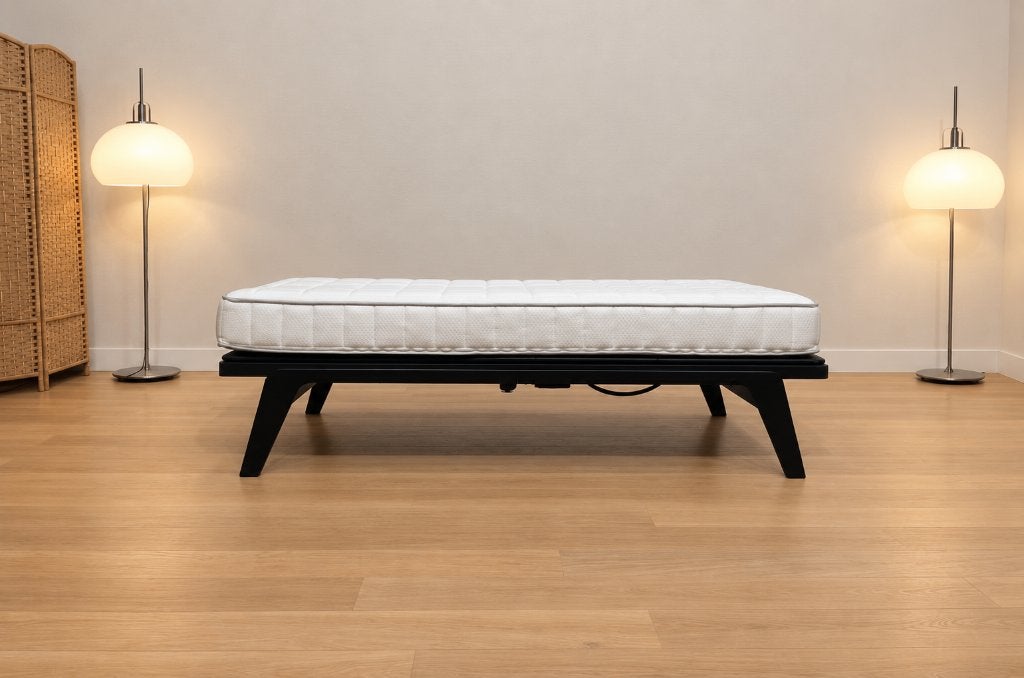 NIEUWSTAAT Auping Elektrisch Bed Zwart | NP €4.180, Verstelbaar, 90 cm, Eenpersoons, Zwart