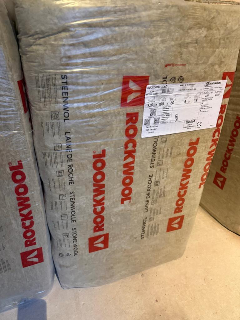 ROCKWOOL Steenwol RockSono Solid 100mm 5 pakken NIEUW, Ophalen, Nieuw, Steenwol, 15 m² of meer