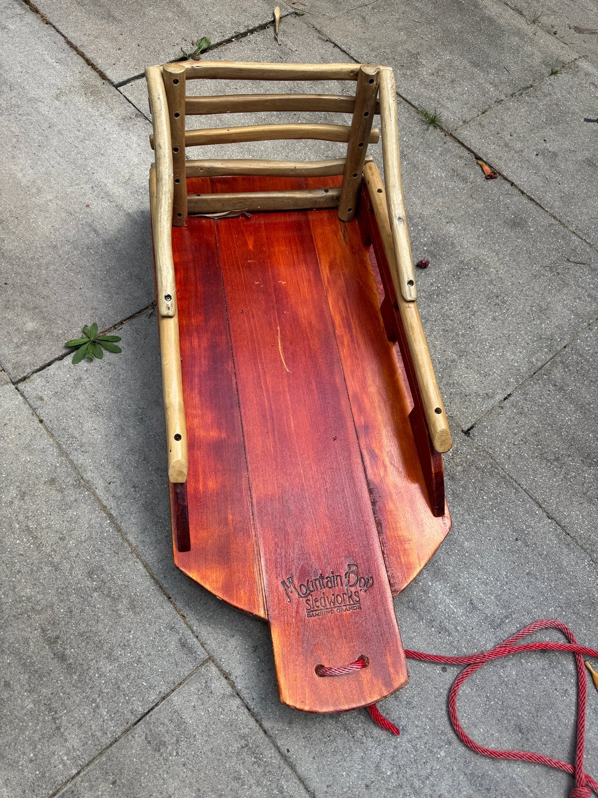 Wooden sled, Kinderen en Baby's, Speelgoed | Buiten | Sleeën, Ophalen, Rugleuning, Gebruikt, Hout