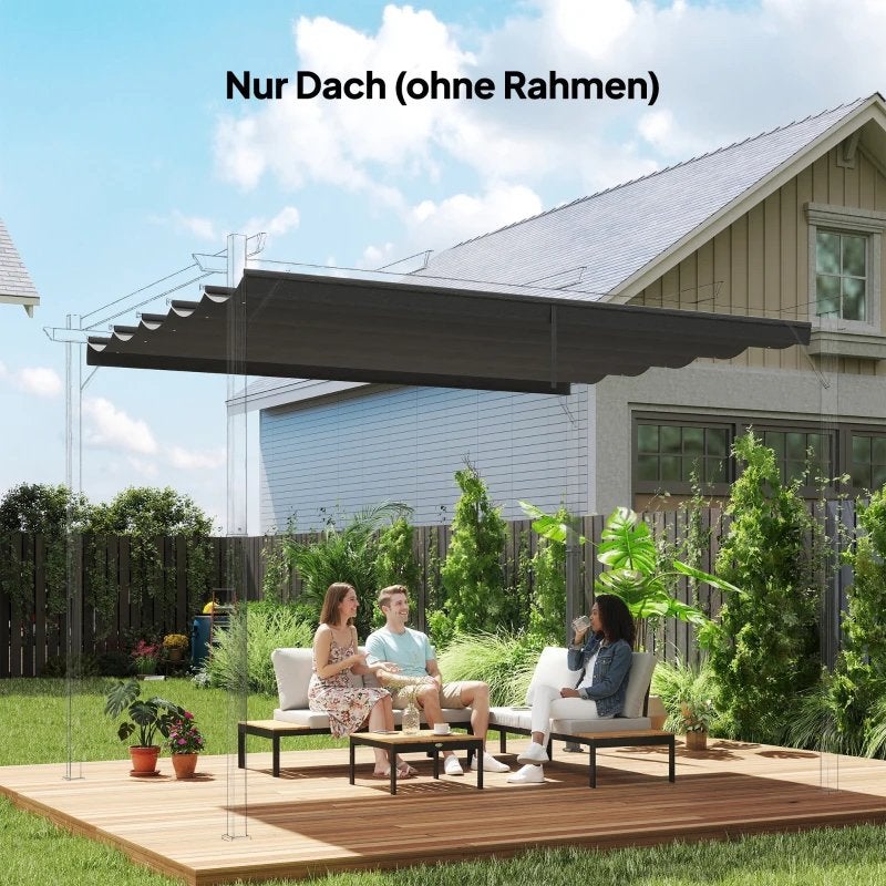 Outsunny Ersatzplane voor 4x3m Paviljoen - Donkergrijs, Ophalen, Minder dan 4 meter, Nieuw, Paviljoen