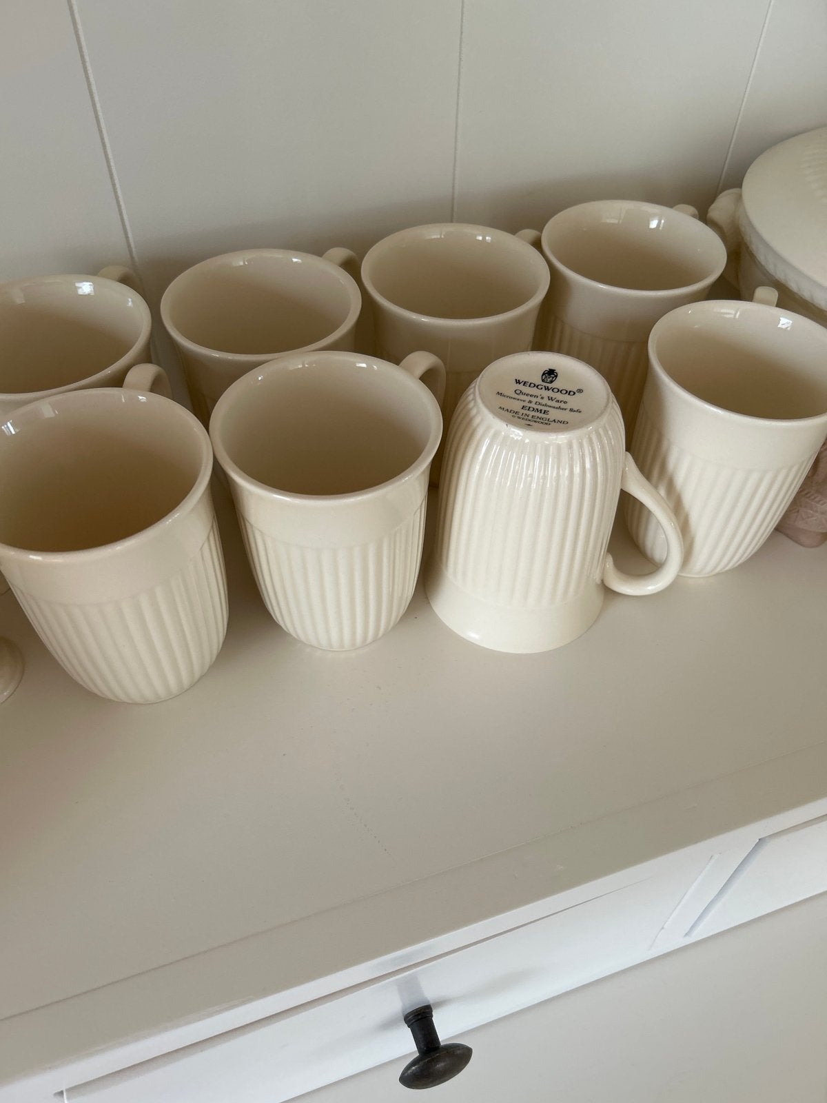 🌟 8 Wedgwood Queen's Ware EDME Mokken-Ongebruikt, als nieuw, Ophalen of Verzenden, Zo goed als nieuw, Wedgwood, Kop(pen) en/of Schotel(s)