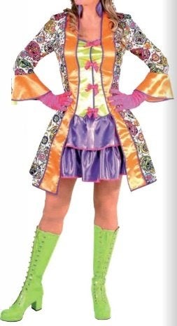 Leuk oranje/paars/geel/witte MEXICAN SKULL/HALLOWEEN jurk(1), Nieuw, Ophalen of Verzenden, Halloween, Kleding