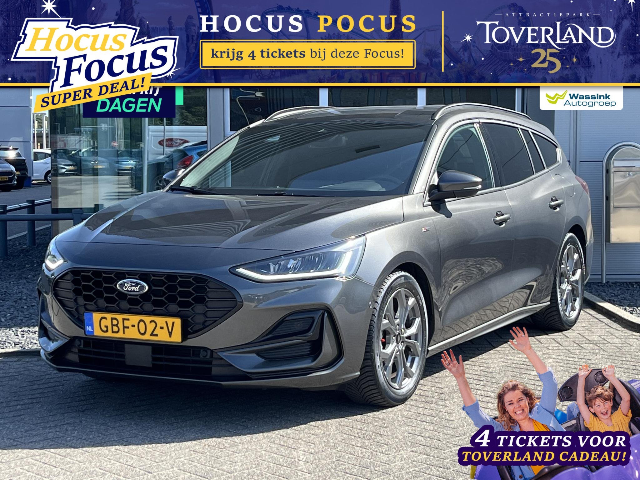Ford Focus Wagon Hybrid 125 pk ST-Line | Navigatie | Camera, Auto's, Ford, Stof, Gebruikt, Euro 6, Origineel Nederlands