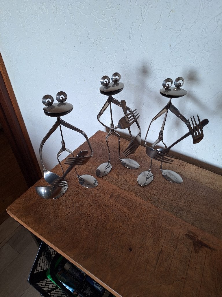 Unieke bestek kikkers - decoratieve set van 3, Ophalen of Verzenden, Zo goed als nieuw, Dier