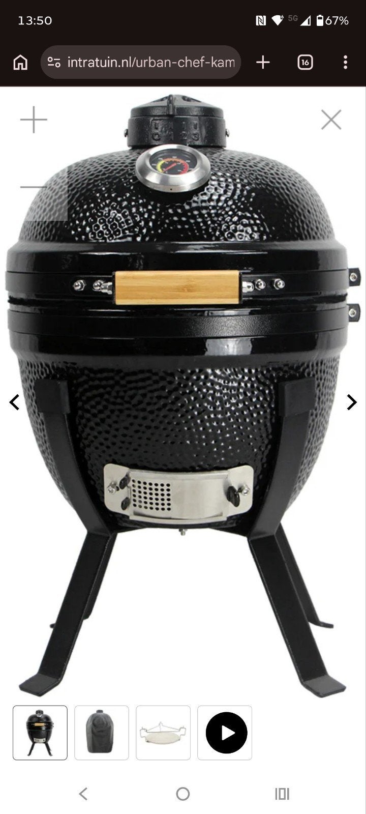 Nieuwe Urban Chef Kamado Barbecue Small - Ongebruikt - bbq, Tuin en Terras, Ophalen, Nieuw, Urban Chef
