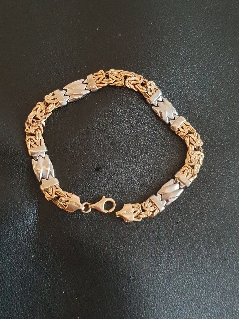 14 kr 585 Armband Wit met geelgoud  72,50€ per gram, Ophalen of Verzenden, Gebruikt, Goud, Goud