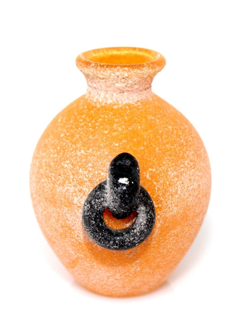 Schitterende Mini Murano Seguso Oranje Scavo Bolvaas, Antiek en Kunst, Antiek | Glas en Kristal, Ophalen of Verzenden
