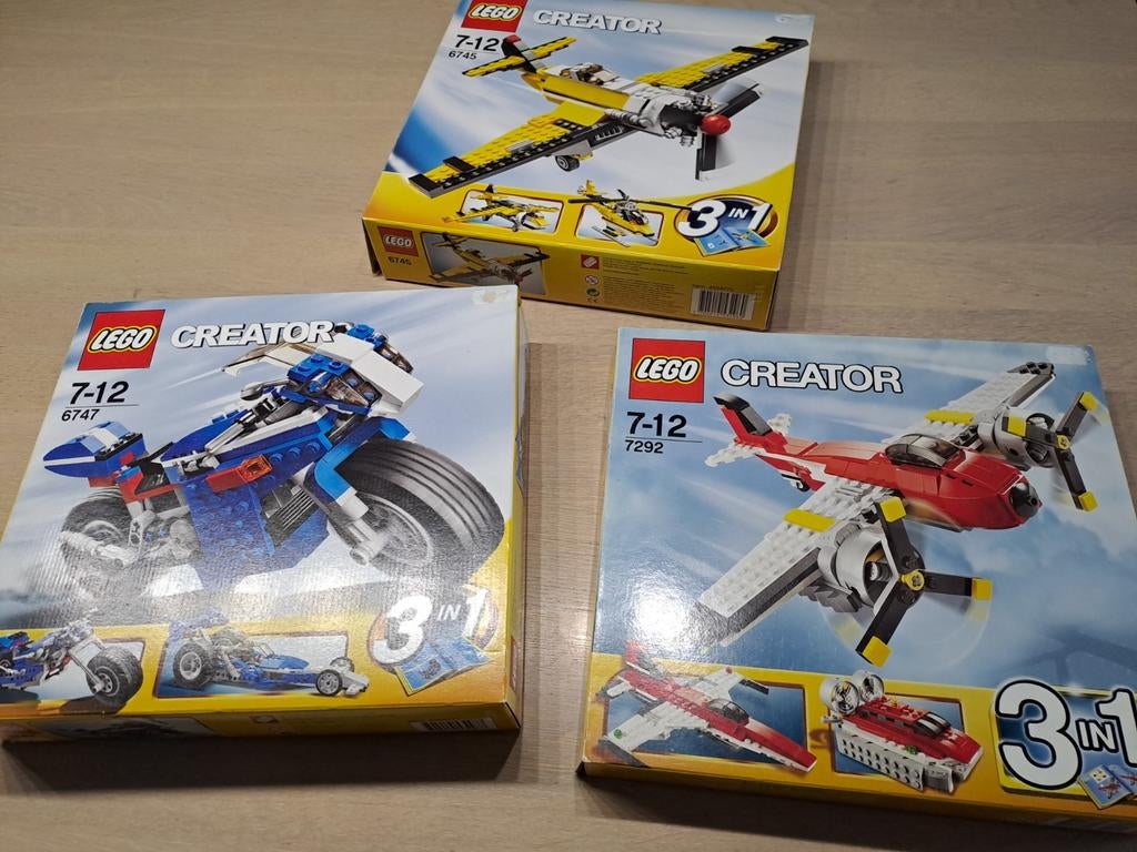 3 sets lego creator 3in1 vliegtuigen 6745, 6747 en 7292, Ophalen of Verzenden, Zo goed als nieuw