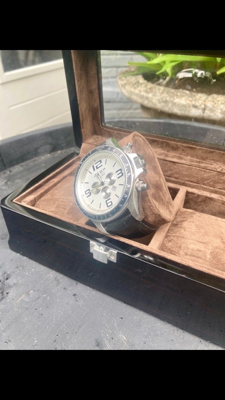 Sportief JetSet horloge met nieuwe leren band, Staal, Polshorloge, Ophalen, Overige merken