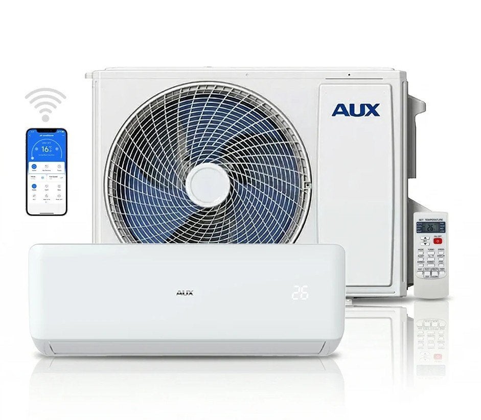 AUX split unit airco Freedom met WiFi, Witgoed en Apparatuur, Airco's, Koelen en Ontvochtigen, Timer, Nieuw, 3 snelheden of meer
