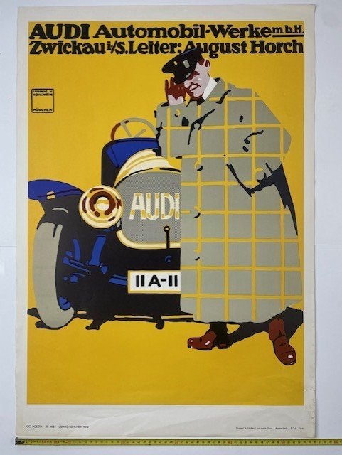 poster Audi reproduktie uit de jaren 1980, Ophalen of Verzenden, Zo goed als nieuw, A1 t/m A3