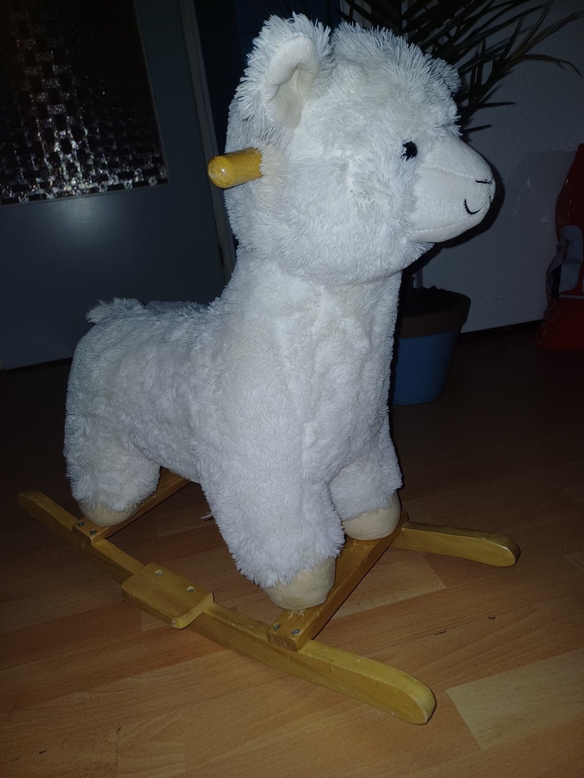 Schattige witte lama hobbelpaard voor kinderen, Verzenden, Jongen of Meisje